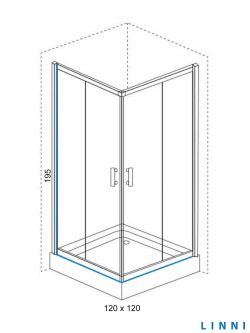 Tuš kabina Ideal Linni 120x120x195cm 6mm staklo-2