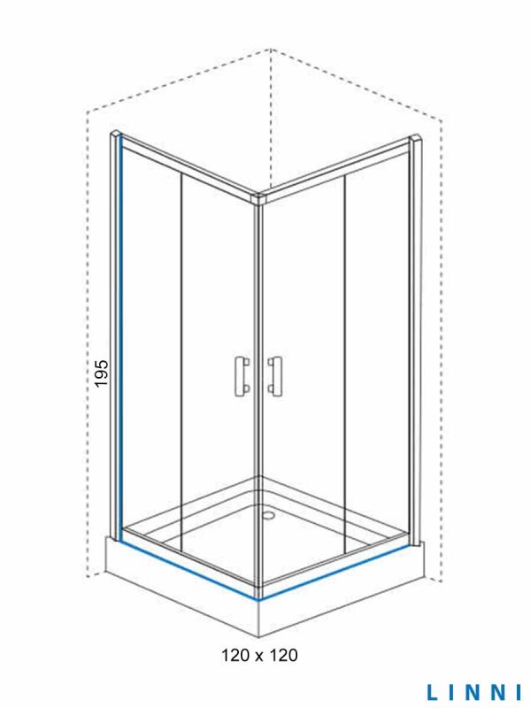 Tuš kabina Ideal Linni 120x120x195cm 6mm staklo-2