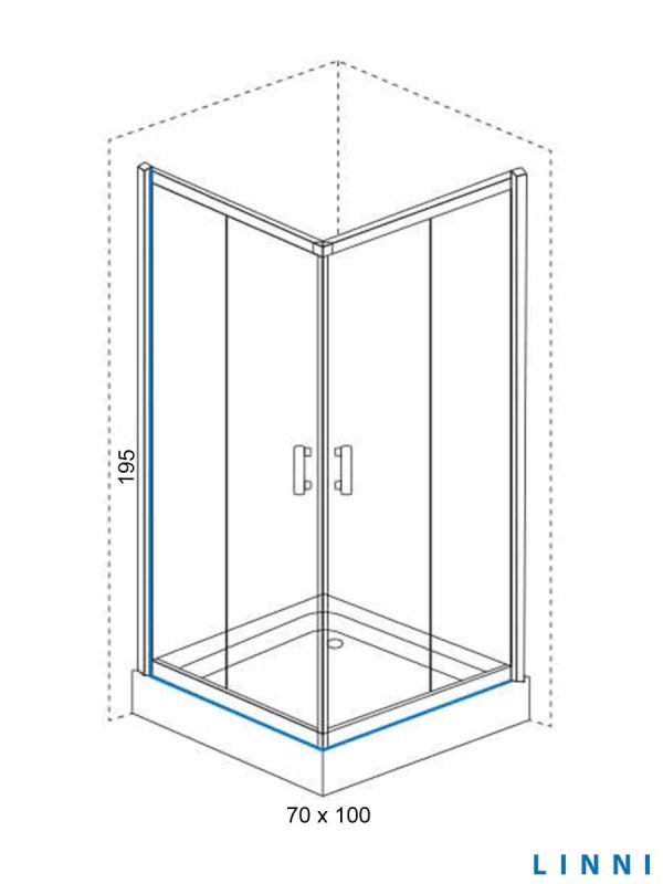 Tuš kabina Ideal Linni 70x100x195cm 6mm staklo-2