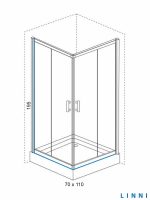 Tuš kabina Ideal Linni 70x110x195cm 6mm staklo-2