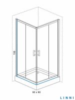 Tuš kabina Ideal Linni 90x90x195cm 6mm staklo-2