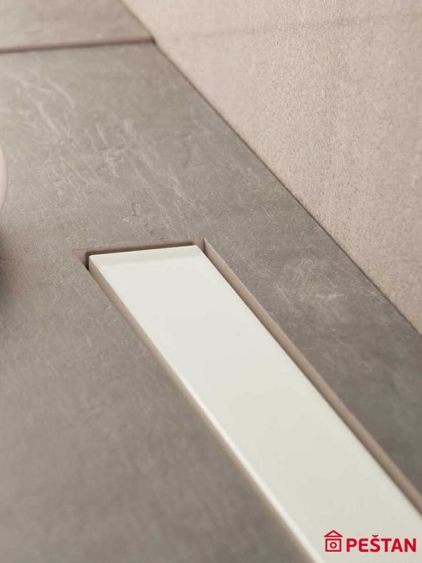 Tuš kanalica Frameless Line belo staklo 850 Peštan-2