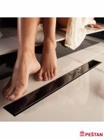Tuš kanalica Frameless Line crno staklo 1050 Peštan-5