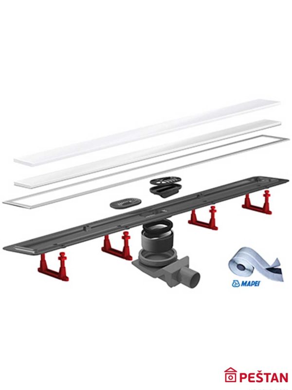 Tuš kanalica Confluo Premium 650 belo staklo-2