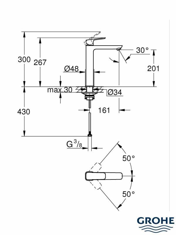 Baterija za lavabo XL Cubeo 1017290000 Grohe-3