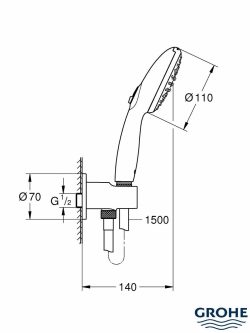 Tuš set 2F Tempesta 110 crna mat Grohe 264062433-2
