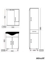 Lavabo sa ormarićem 55cm Uniline Moda-3