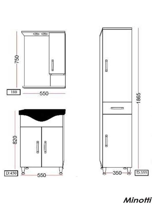 Lavabo sa ormarićem 55cm Uniline Moda-3