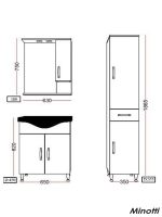 Ogledalo sa ormarićem 65cm Uniline Moda-2