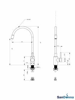Slavina za sudoperu fleksibilna Sandonna Lola bež-2