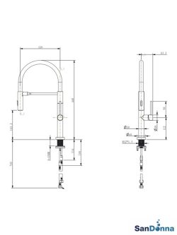 Slavina za sudoperu fleksibilna Sandonna Silvia super-crna-2