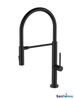 Slavina za sudoperu fleksibilna Sandonna Silvia super-crna