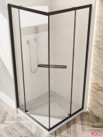 Tuš kabina Euphoria crna 90x90x200cm 6mm staklo