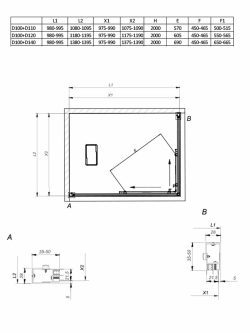Tuš kabina Venus srebrna 100x110x200cm 6mm providno-2