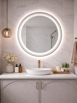 Okruglo led ogledalo Aprilija 60x60cm-2