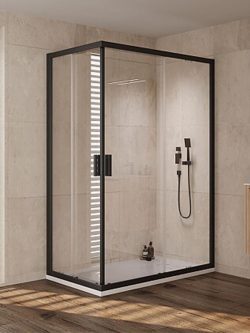 Tuš kabina Venus crna 80x110x200cm 6mm providno