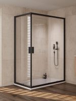 Tuš kabina Venus crna 90x110x200cm 6mm činčila