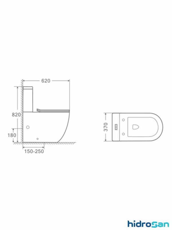 Monoblok crni BTW sa daskom Victoria Hidrosan-2