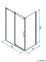 Tuš kabina Ideal Linni Leva 95x140x200cm 8mm staklo-2