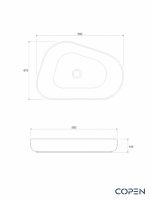 Lavabo nadgradni 58x47cm asimetrični Copen C-15-219MB crna-2