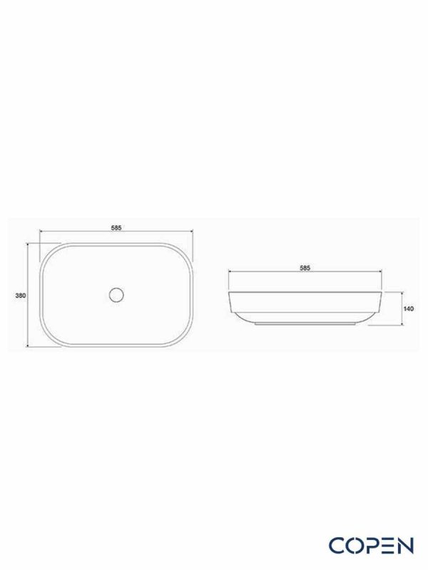 Lavabo nadgradni 58.5x38cm Copen C-15-210MG siva-3