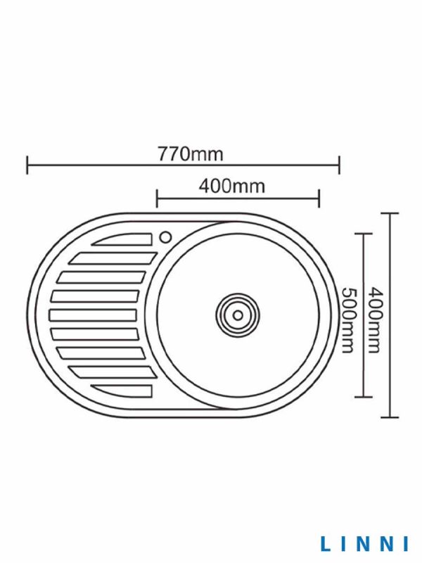 Ugradna sudopera Linni 7750D Inox 77x55cm-3