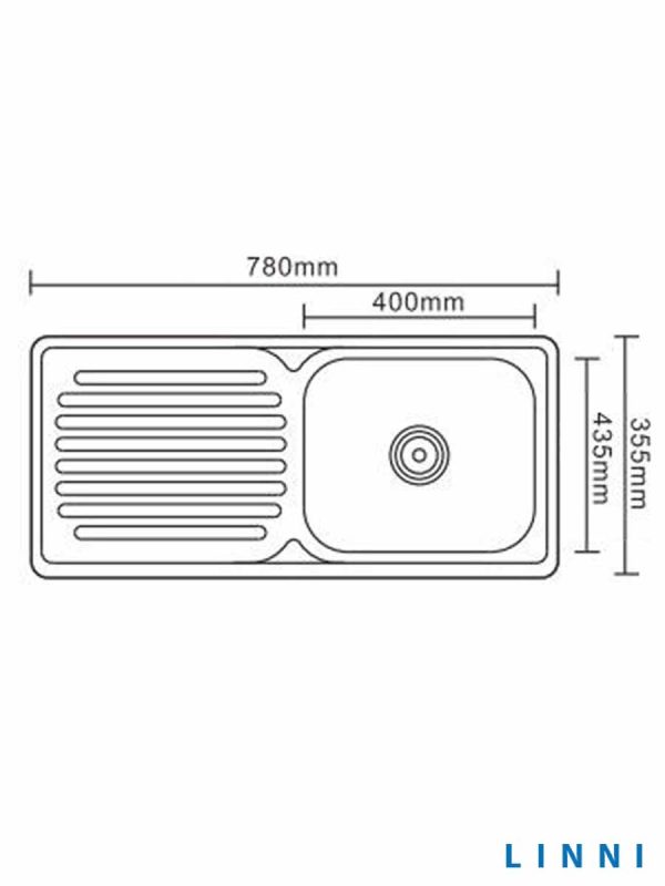 Ugradna sudopera Linni 7843D Inox 78x43.5cm-2