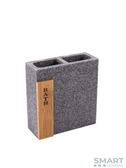 Čaša za četkicu Sivo/Drvo Smart Ceramic BPO-4984B