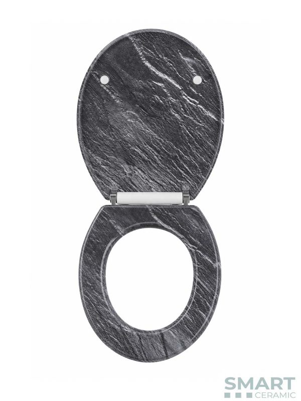 Wc daska duroplast softclose Colorit Sivo/Bela-2