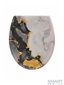 Wc daska duroplast softclose Colorit Sivo/Zlatna