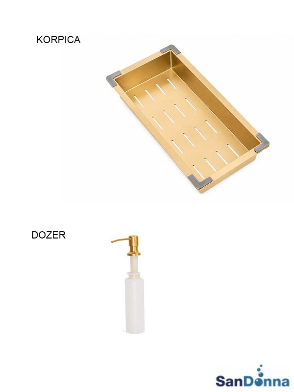 Inox sudopera oceđivač HD7850R Zlatna komplet SanDonna-3