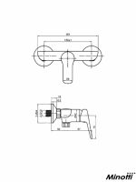 Usponski tuš komplet baterija MUT-075/10003C-3