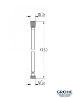 Tuš crevo Silverflex 28388001 hrom 1750mm Grohe -2