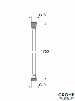 Tuš crevo Silverflex neuvijajuće 28388GL1 1.75m Grohe-2