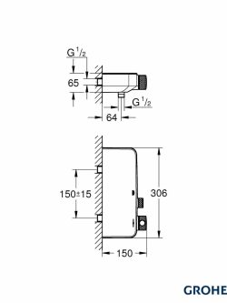 Termostatska baterija za tuš Grohe 34719000 Grohtherm Smartcontrol2