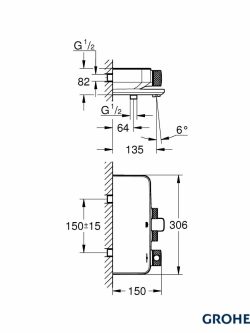 Termostatska baterija za kadu Grohe 34718000 Grohtherm Smartcontrol