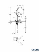 Baterija za sudoperu Grohe Essence 30294000 sa flex lulom profesional-3