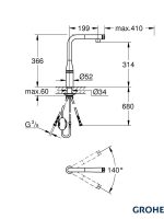 Baterija za sudoperu Grohe 31615GN0 Essence Smart-4