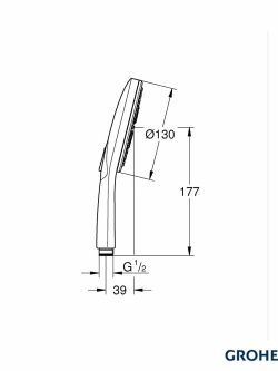 Tuš ručica sa tri funkcije Grohe 26574AL0 Rainshower Smartactive 130 brushed hard graphite-5
