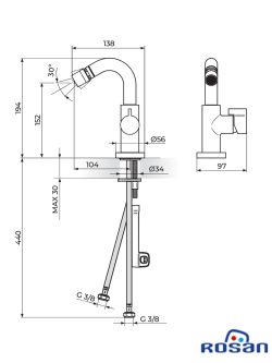 Baterija za bide S3 Black Rosan 339101B 1