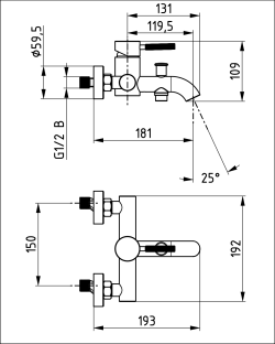 Baterija za kadu LUMA Siva 00310GM Herz 1