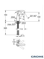 Baterija za lavabo Grohe Essence M 24176KF1 phantom black-3