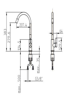 Baterija za sudoperu Elite Slim Bela ES24 00125 Herz 1