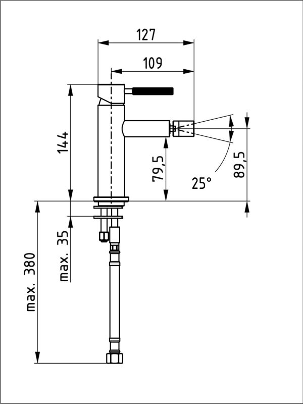 Baterija za bide LUMA Crna 00510BC Herz 1