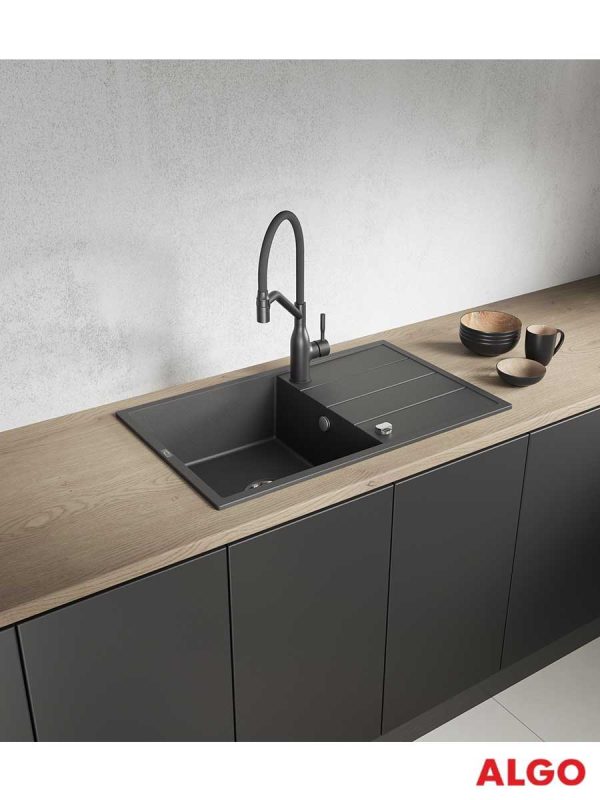 Granitna sudopera Wolin Crna 78x48cm Algo